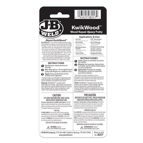 Kwikwood Epoxy Stick